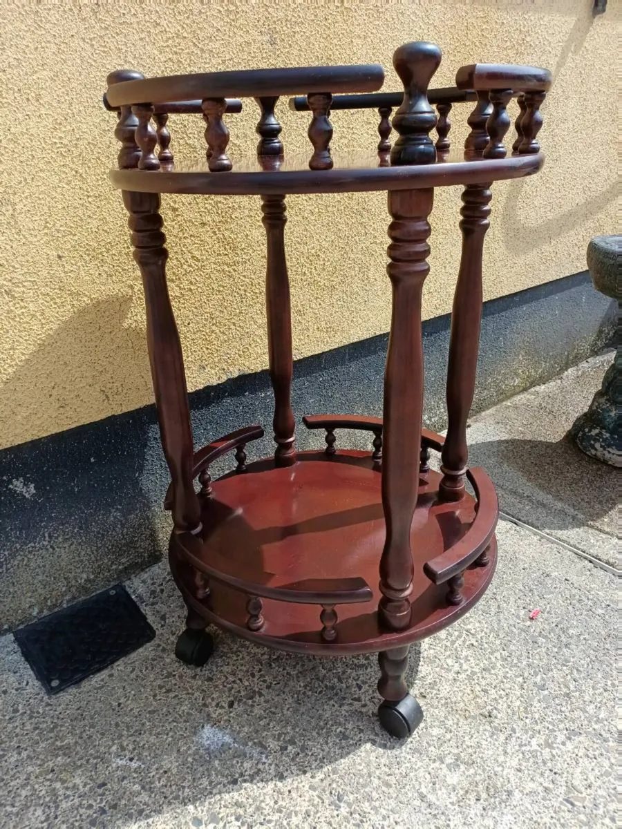 Vintage Mahogany Drinks Trolley - Image 3