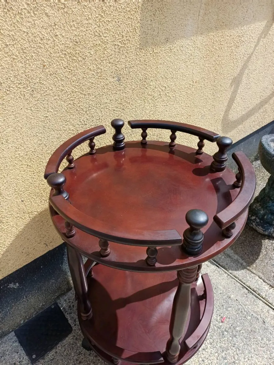 Vintage Mahogany Drinks Trolley - Image 4