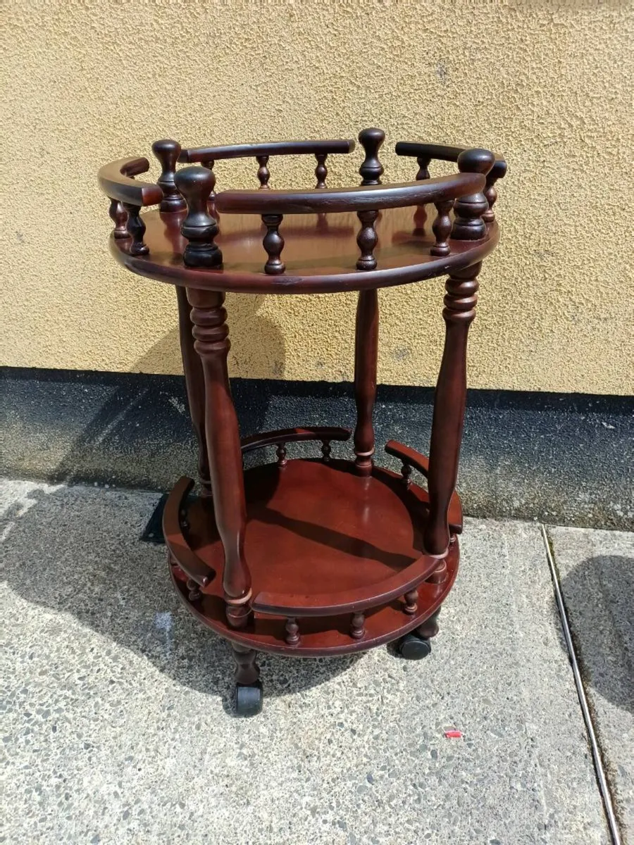 Vintage Mahogany Drinks Trolley - Image 1