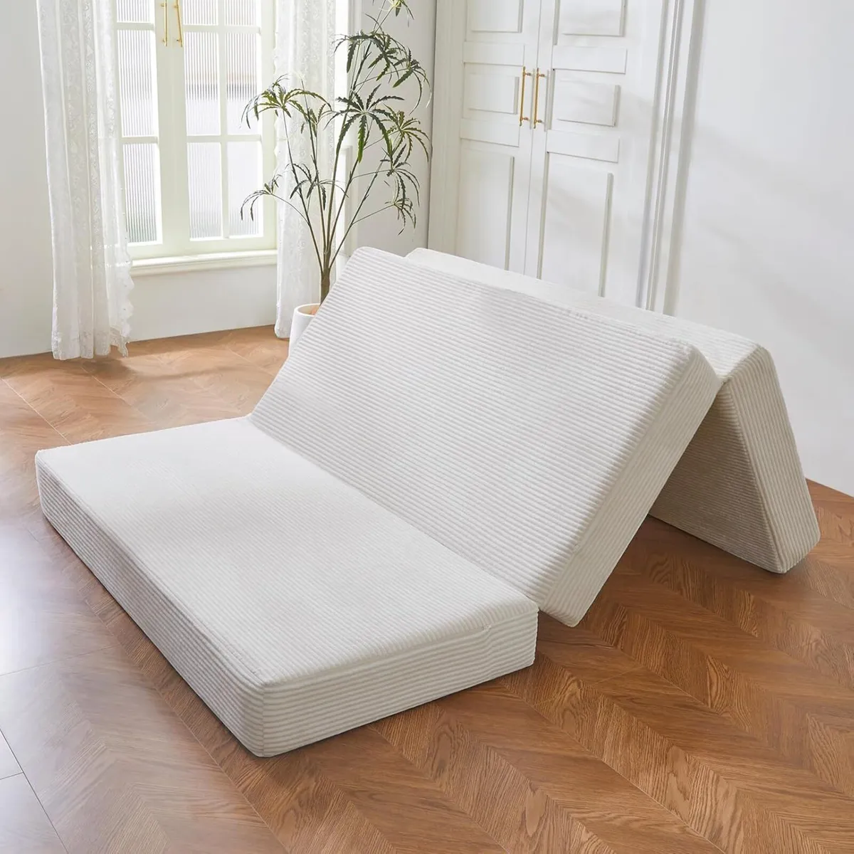 Folding Corduroy Mattress Tri Fold Floor Thick - Image 1