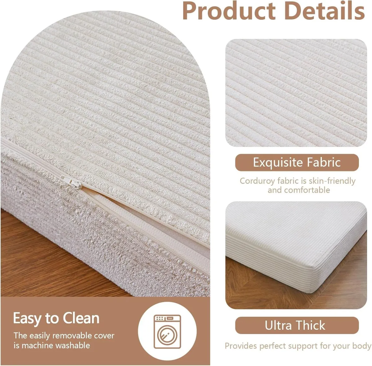 Folding Corduroy Mattress Tri Fold Floor Thick - Image 4