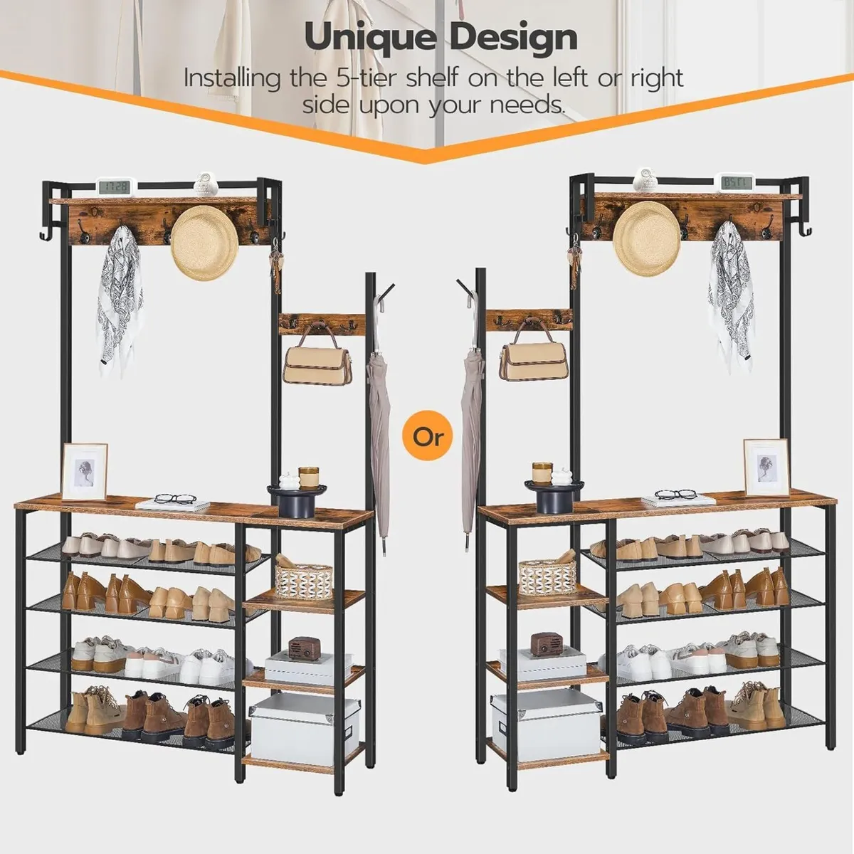 Coat Stand Rack with Shoe Storage Hallway - Image 4