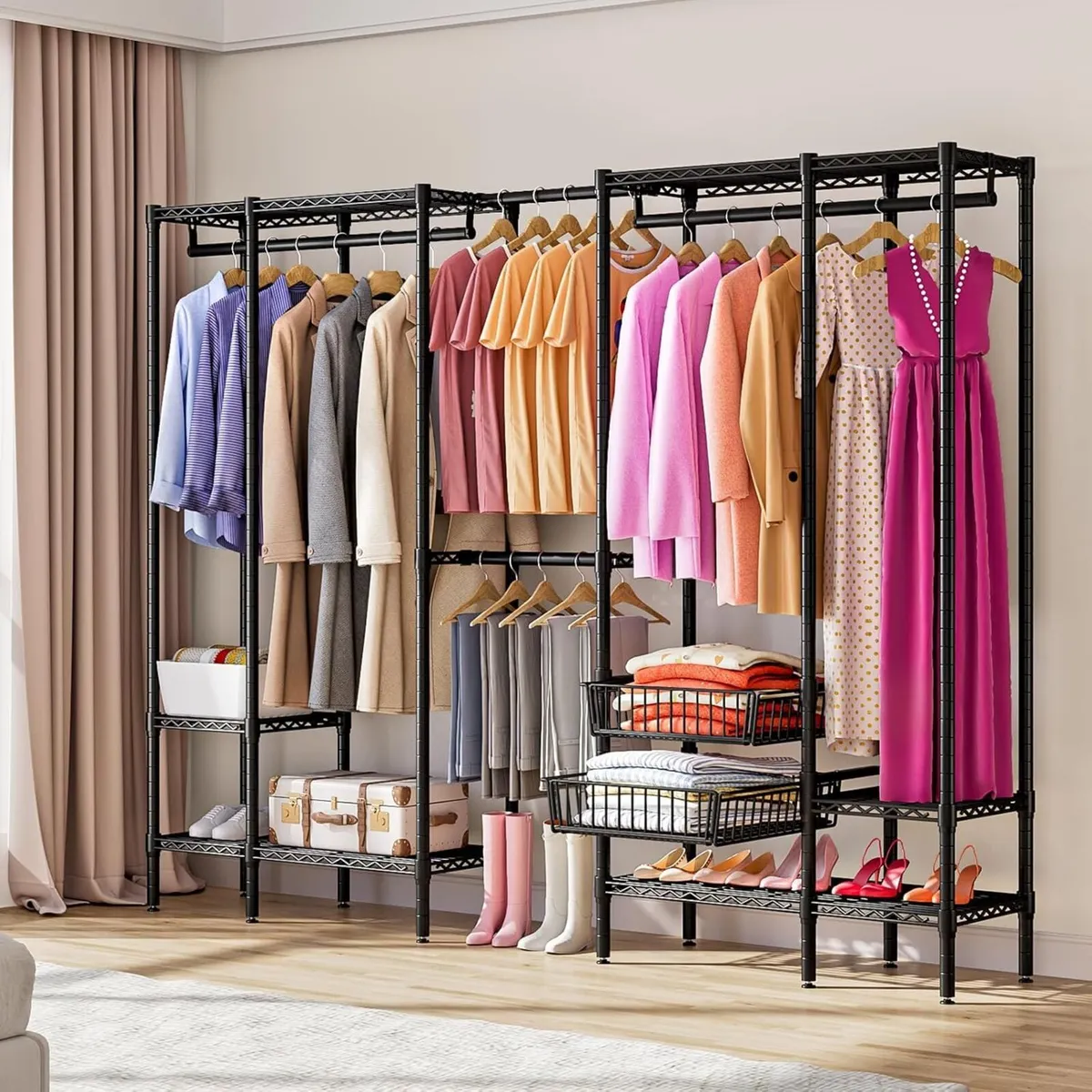 Extendable Clothes Rails Coat Stand with Pull-Out - Image 2