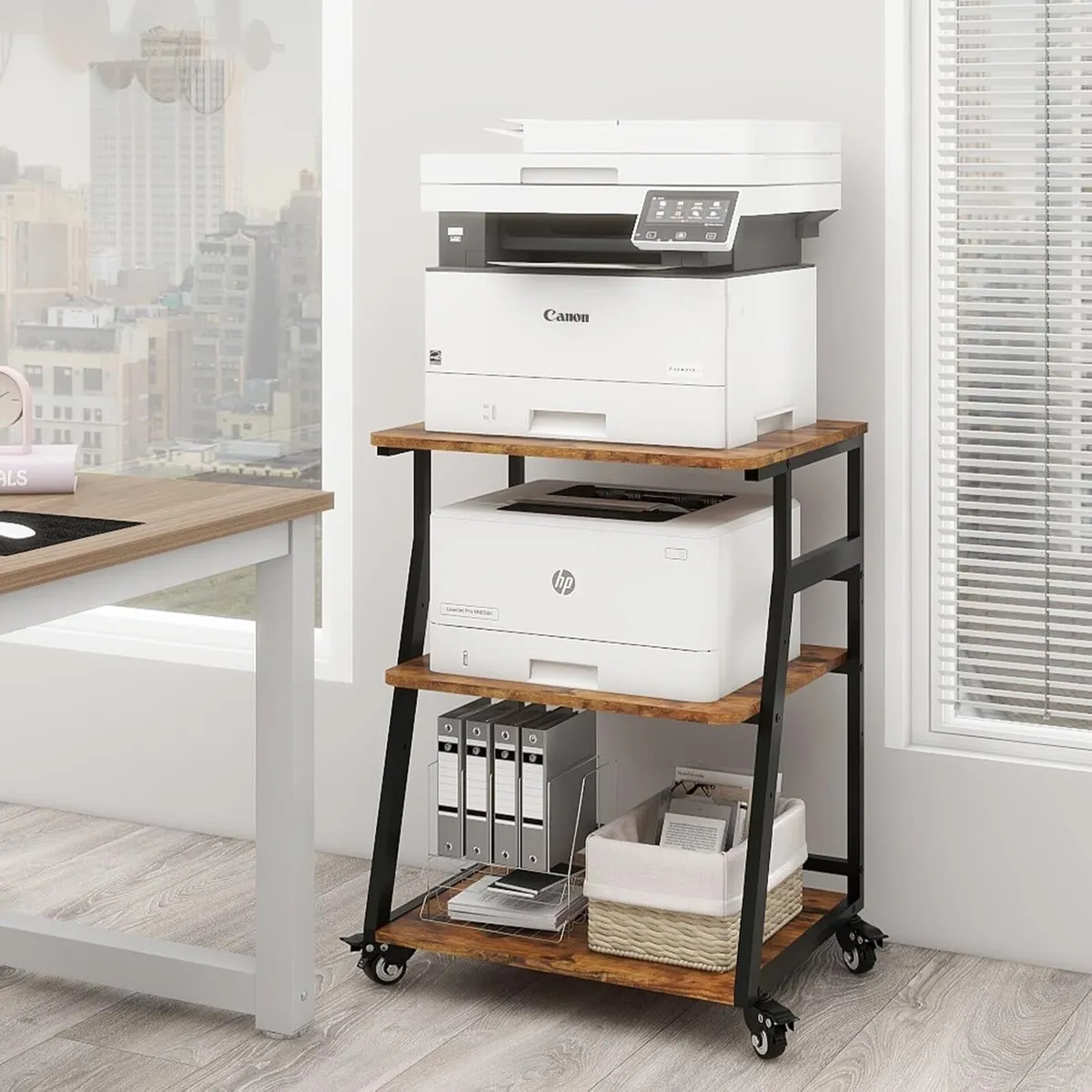 60x50x75CM Printer Stand 3 Tier Table with Storage - Image 1