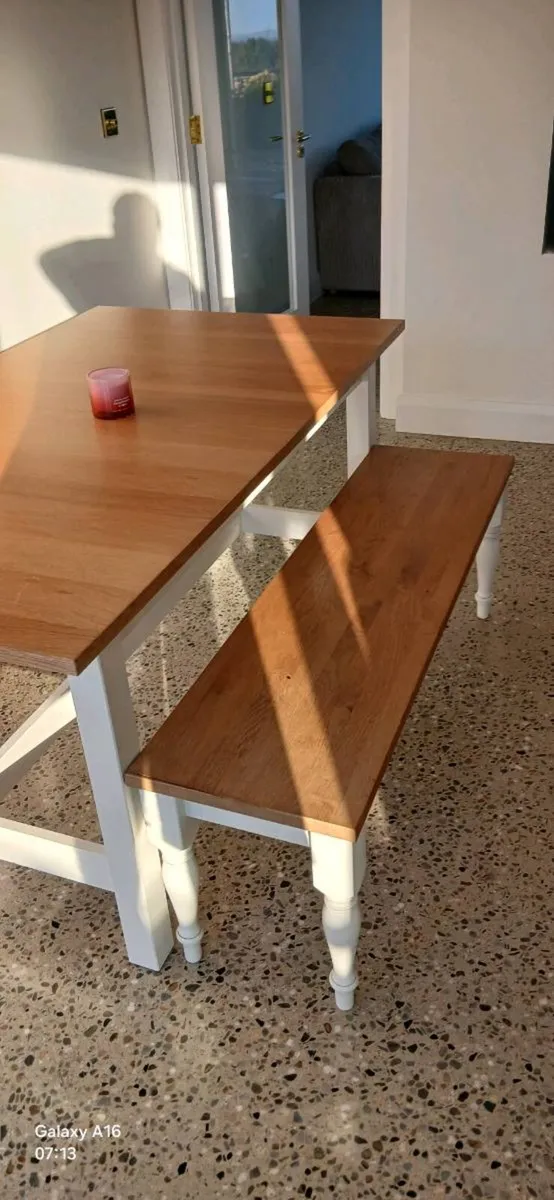 Kitchen table and benches - Image 2