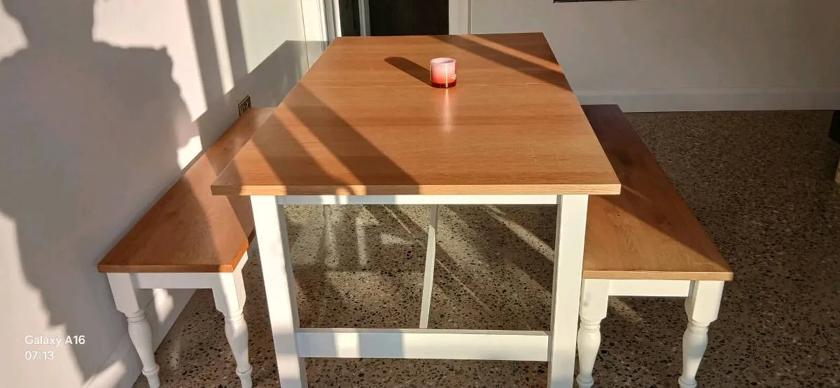 Kitchen table and benches - Image 3