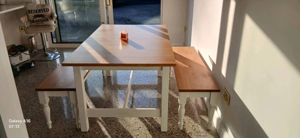 Kitchen table and benches - Image 1
