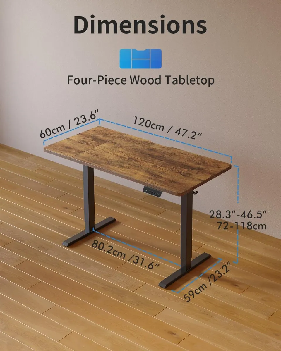Electric Standing Desk 120 X 60CM Height - Image 2