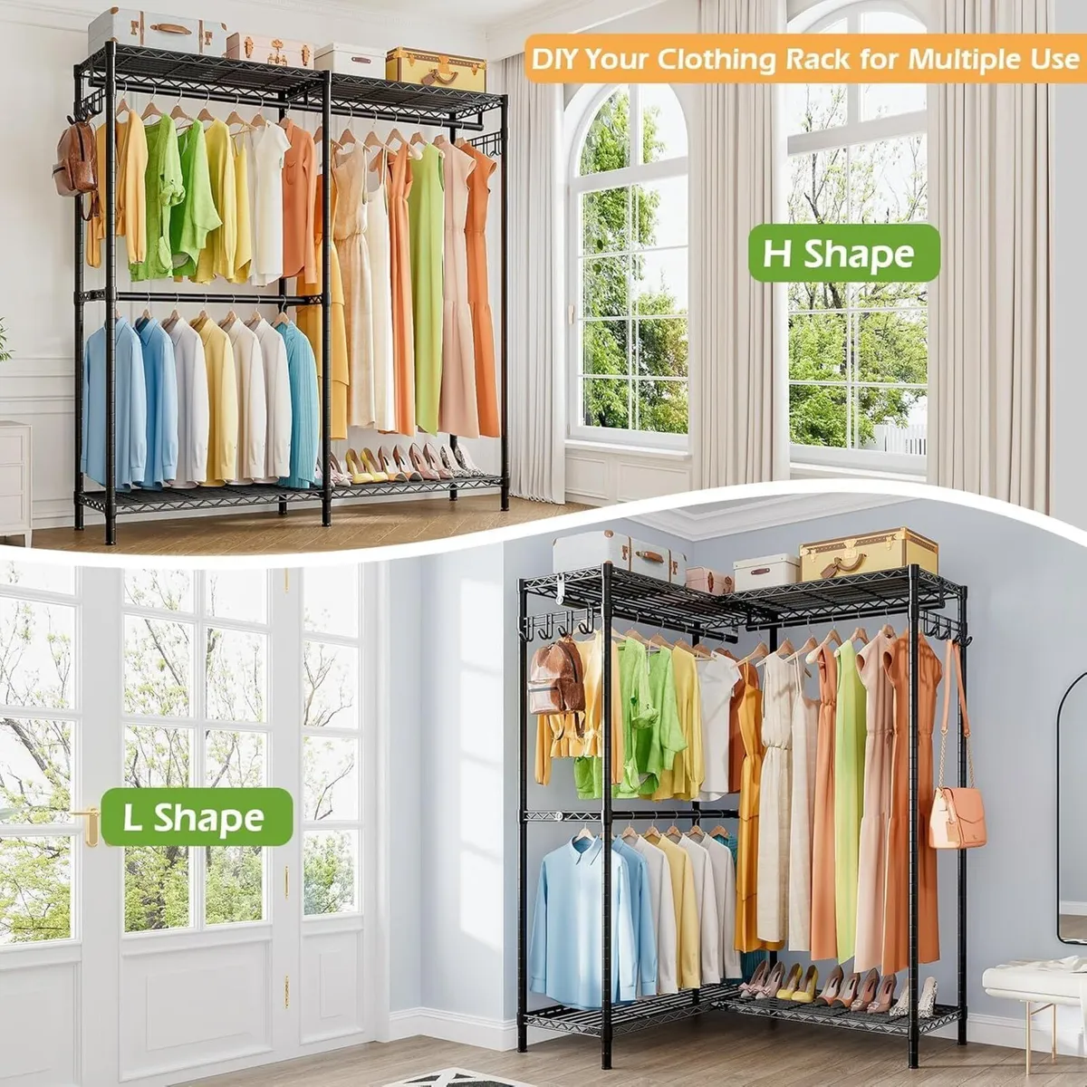 Heavy Duty Clothes Rail for Corner with Hanging - Image 4