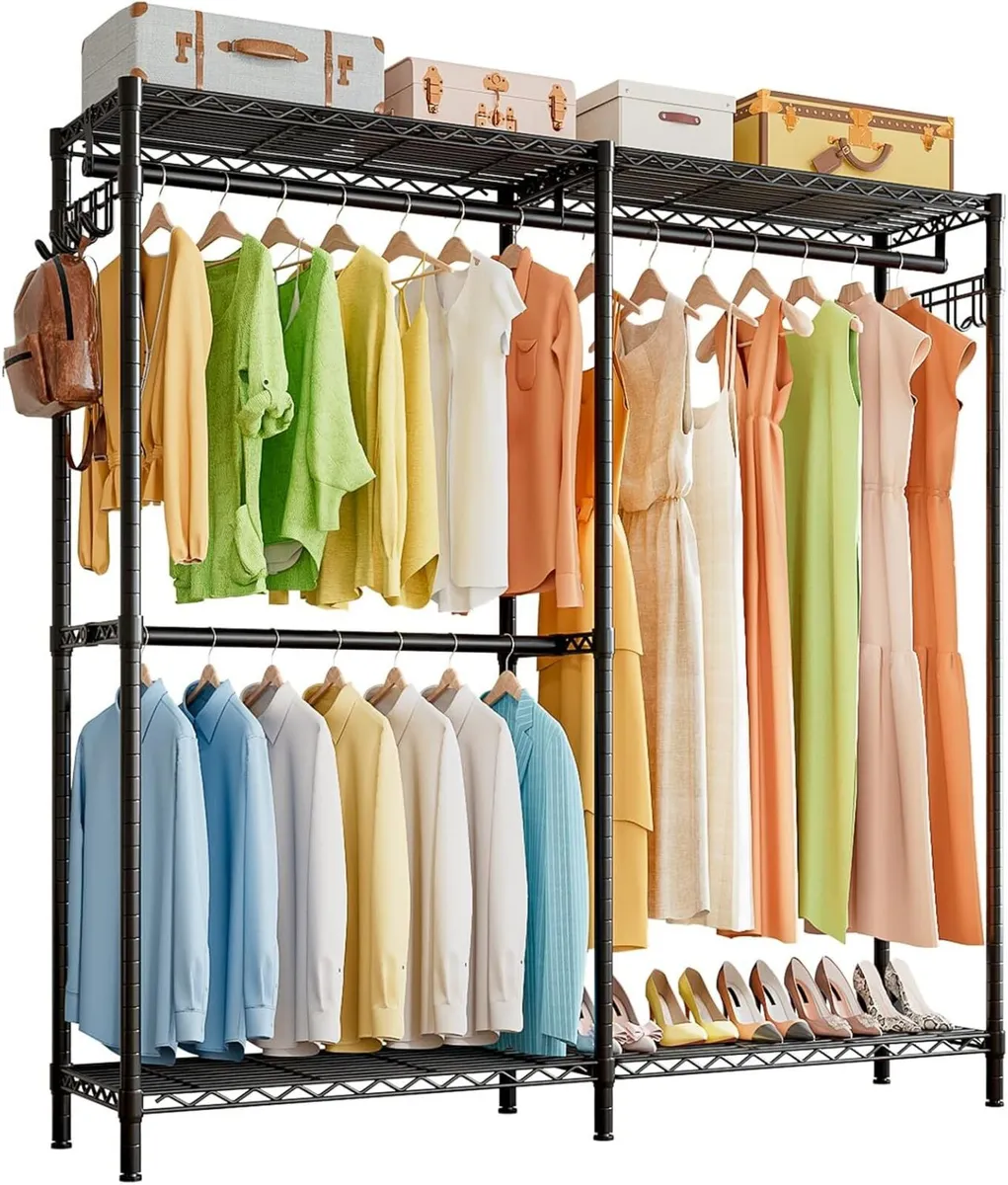 Heavy Duty Clothes Rail for Corner with Hanging - Image 1