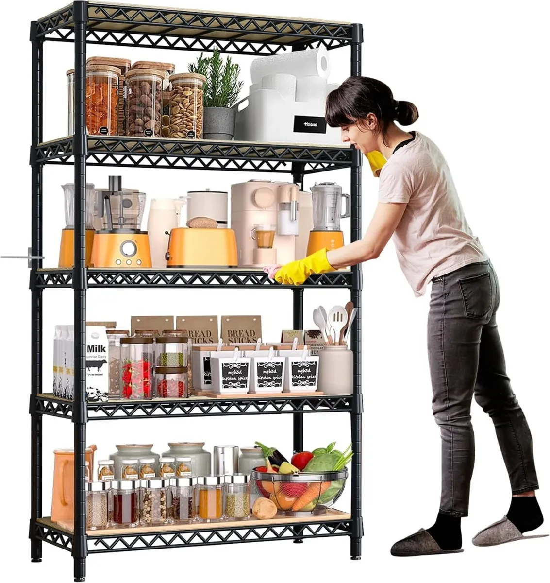5-Tier Heavy Duty Garage Shelving Unit 180x90x30CM - Image 1