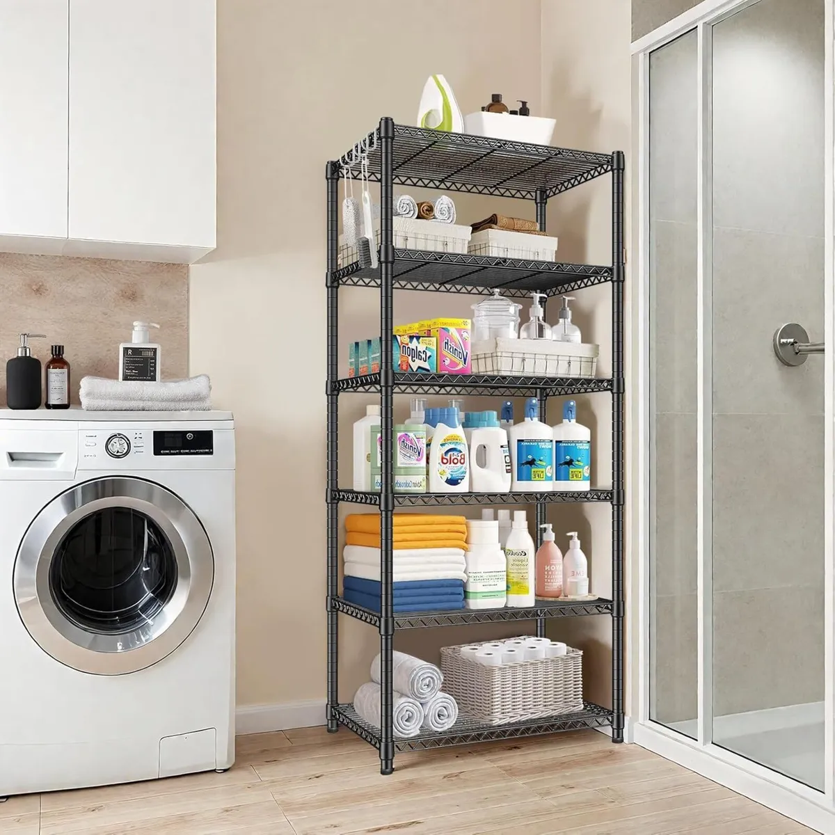 6-Shelf Storage Rack Unit with Height Adjustable - Image 2