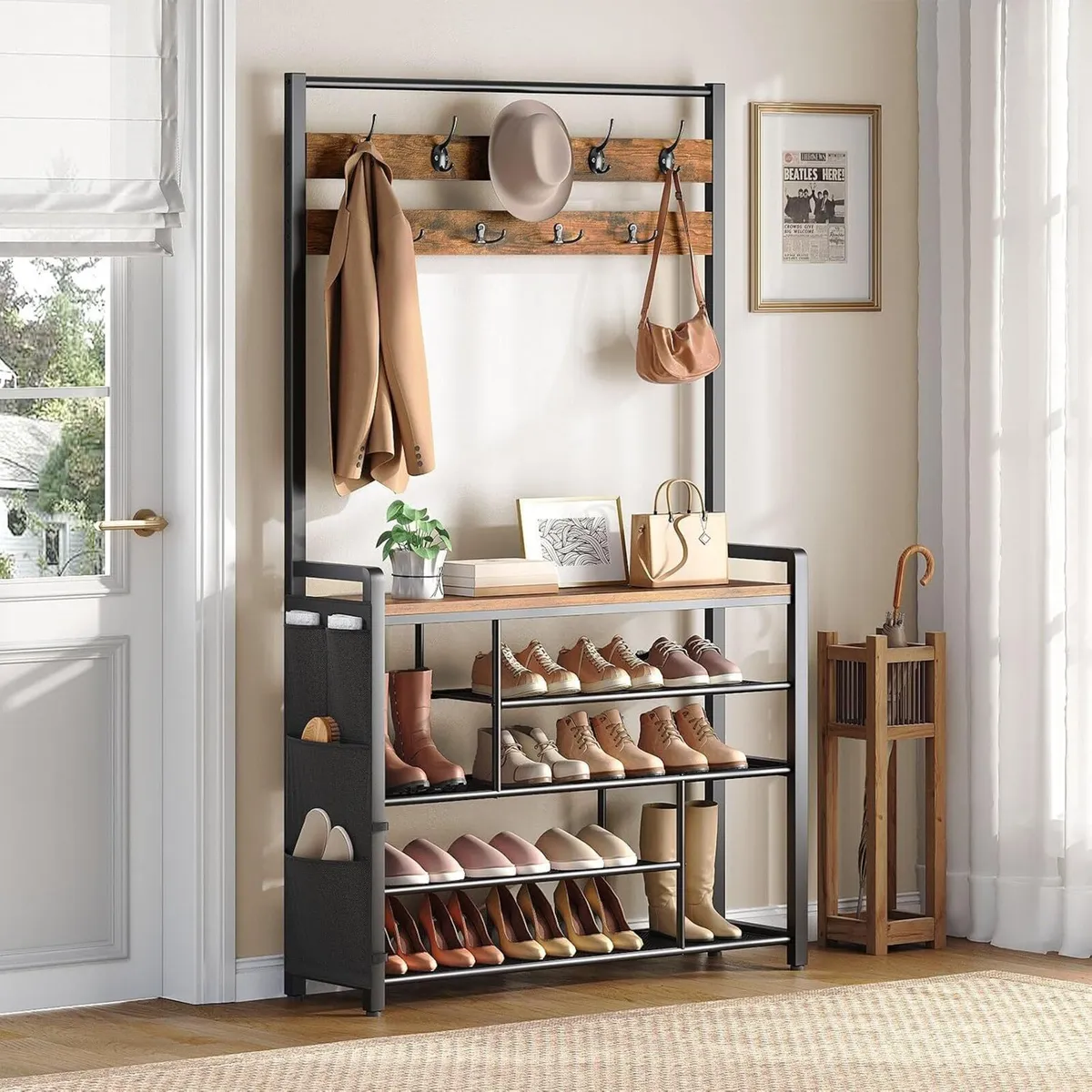 Coat Rack with Shoe Storage 5 Tier Organiser - Image 4