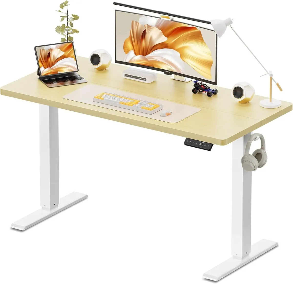 Electric Standing Desk Oak - Image 1