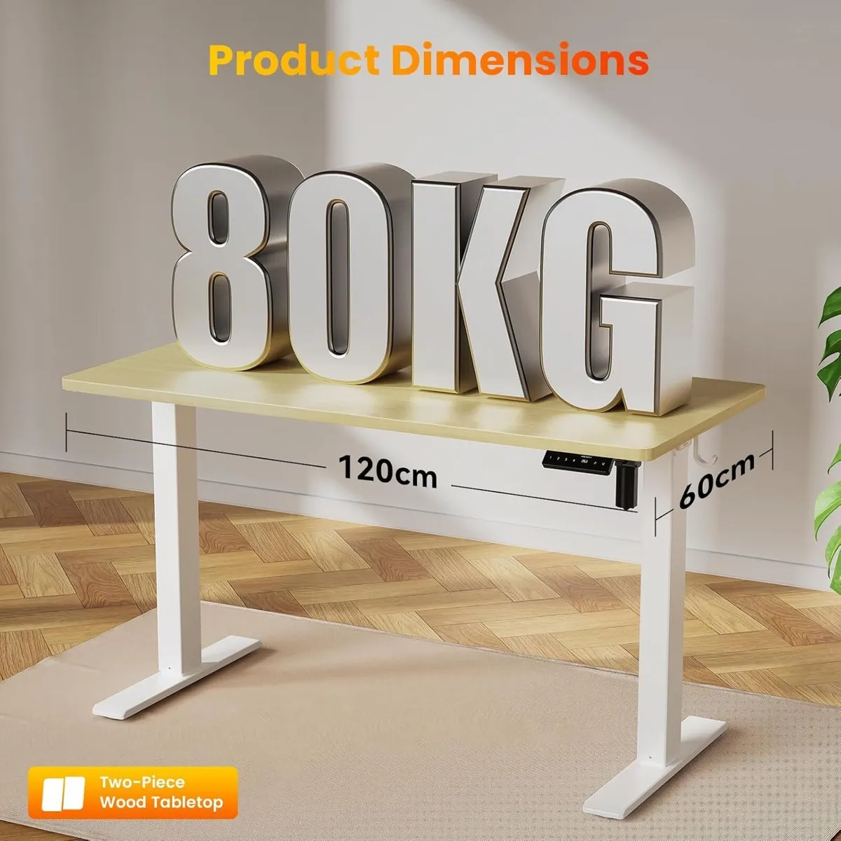 Electric Standing Desk Oak - Image 3