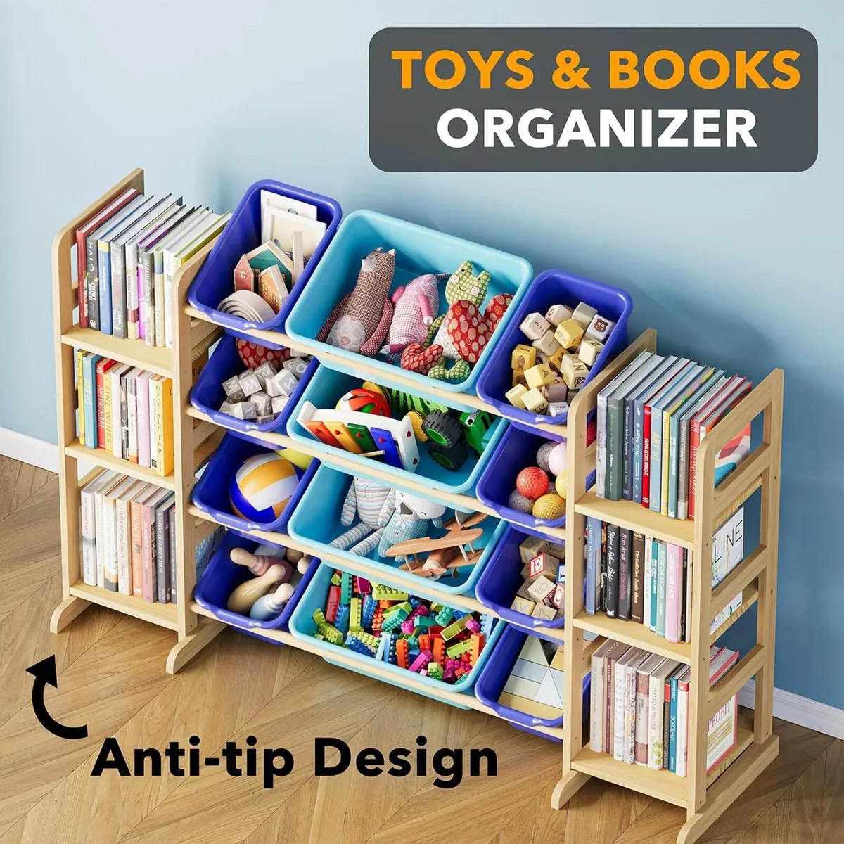 Toy Storage Organiser with 6 Shelves and 16 - Image 4