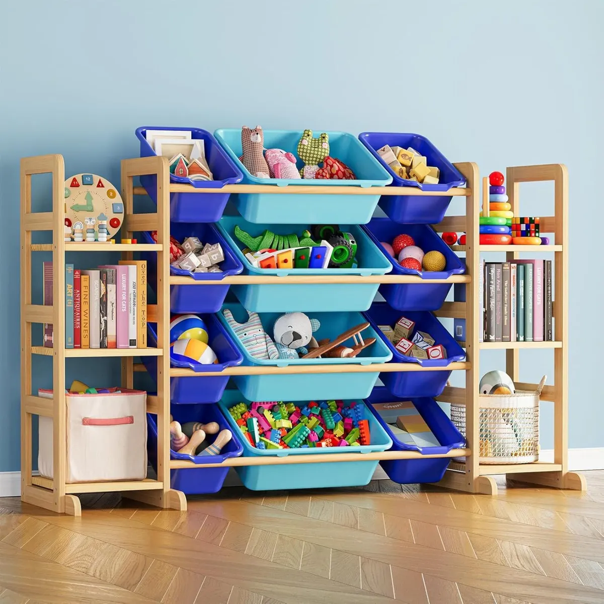 Toy Storage Organiser with 6 Shelves and 16 - Image 1
