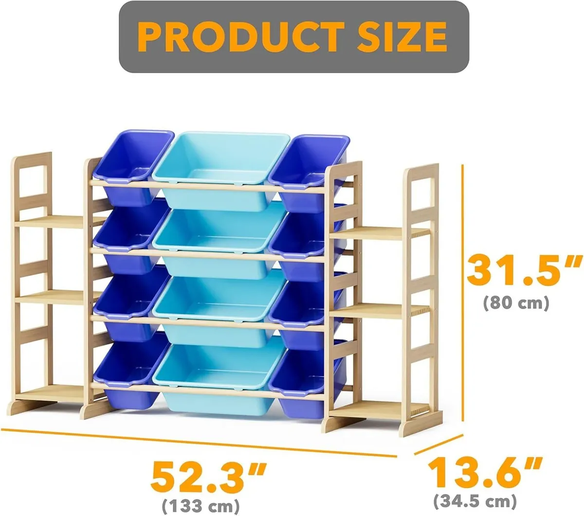 Toy Storage Organiser with 6 Shelves and 16 - Image 2