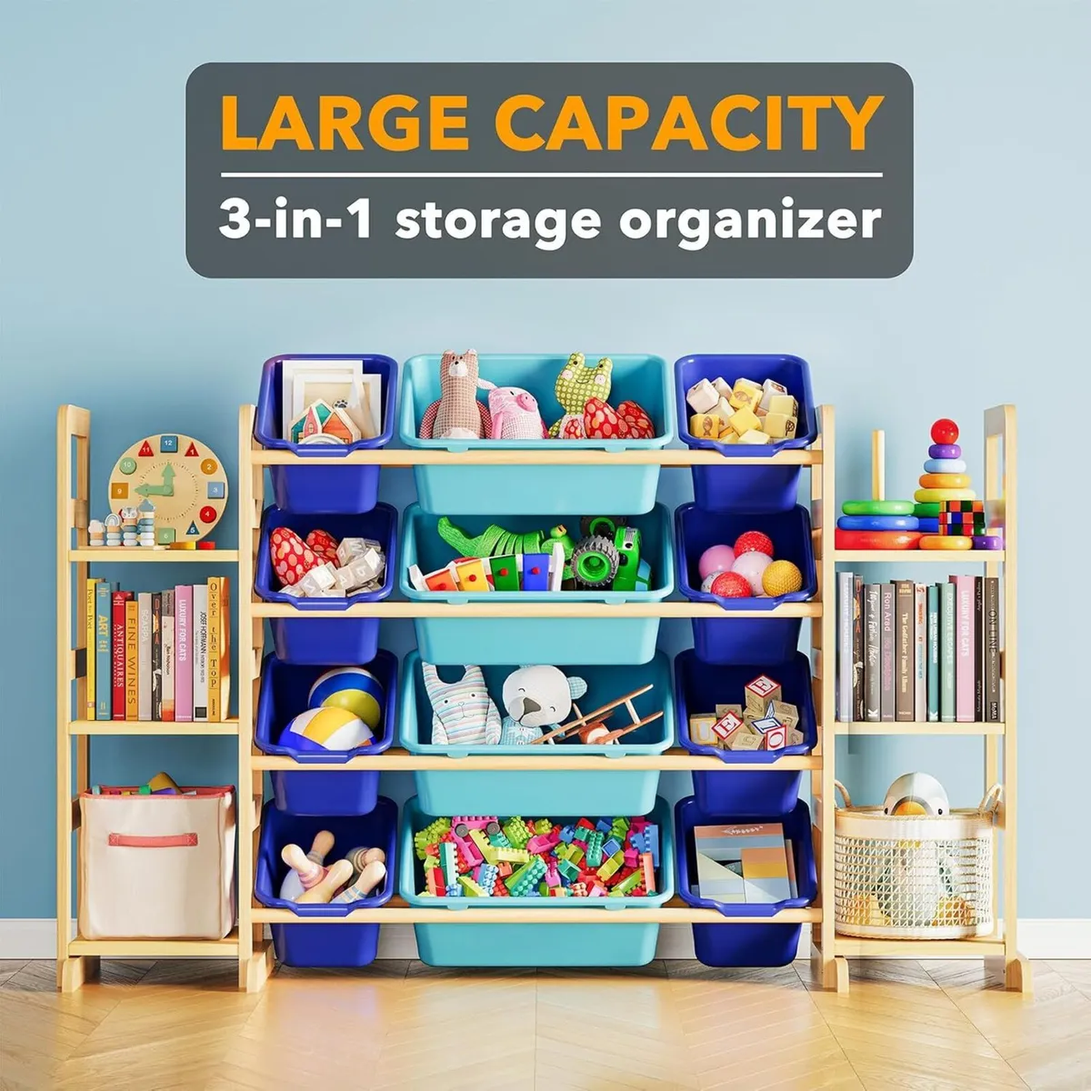 Toy Storage Organiser with 6 Shelves and 16 - Image 3