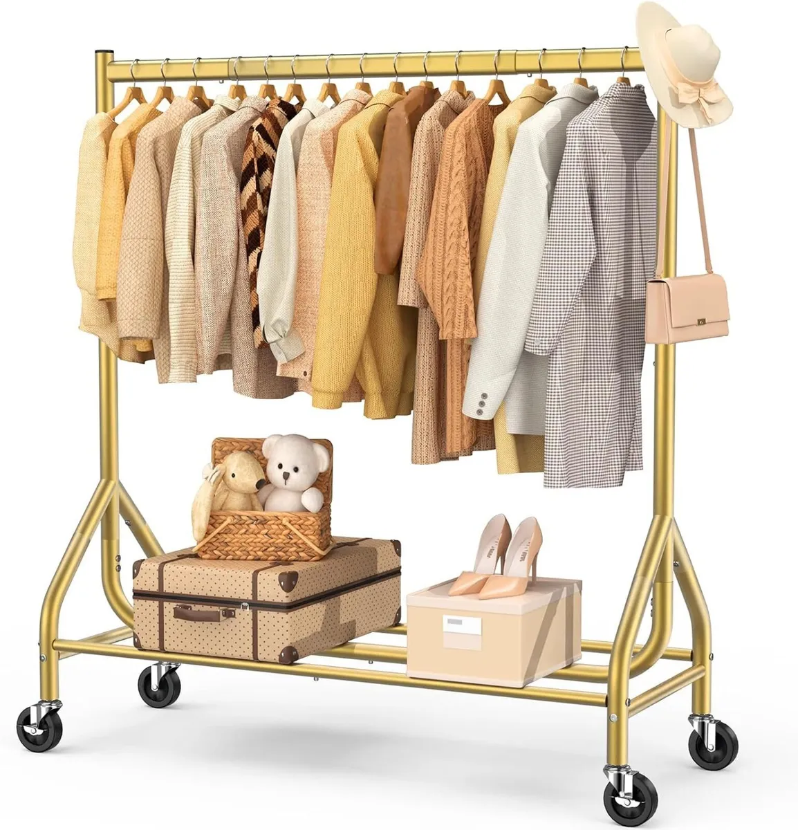 Heavy Duty Rolling Clothes Rail - Image 1