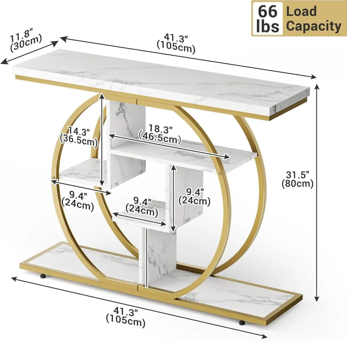 Console Table Hallway with 5-Tier Storage Shelves - Image 2