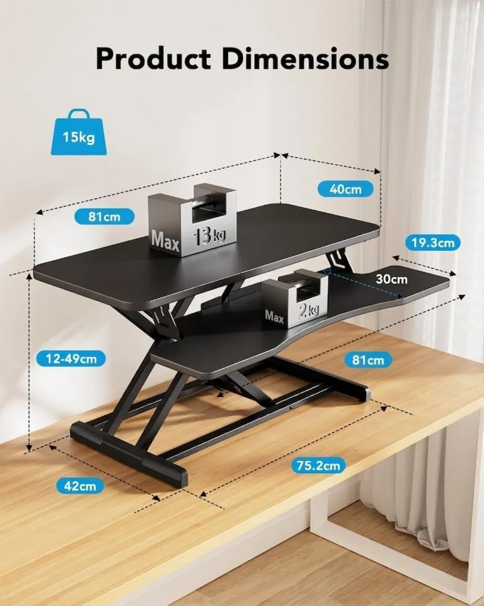 Standing Desk Converter 81CM 32'' Riser Large - Image 3