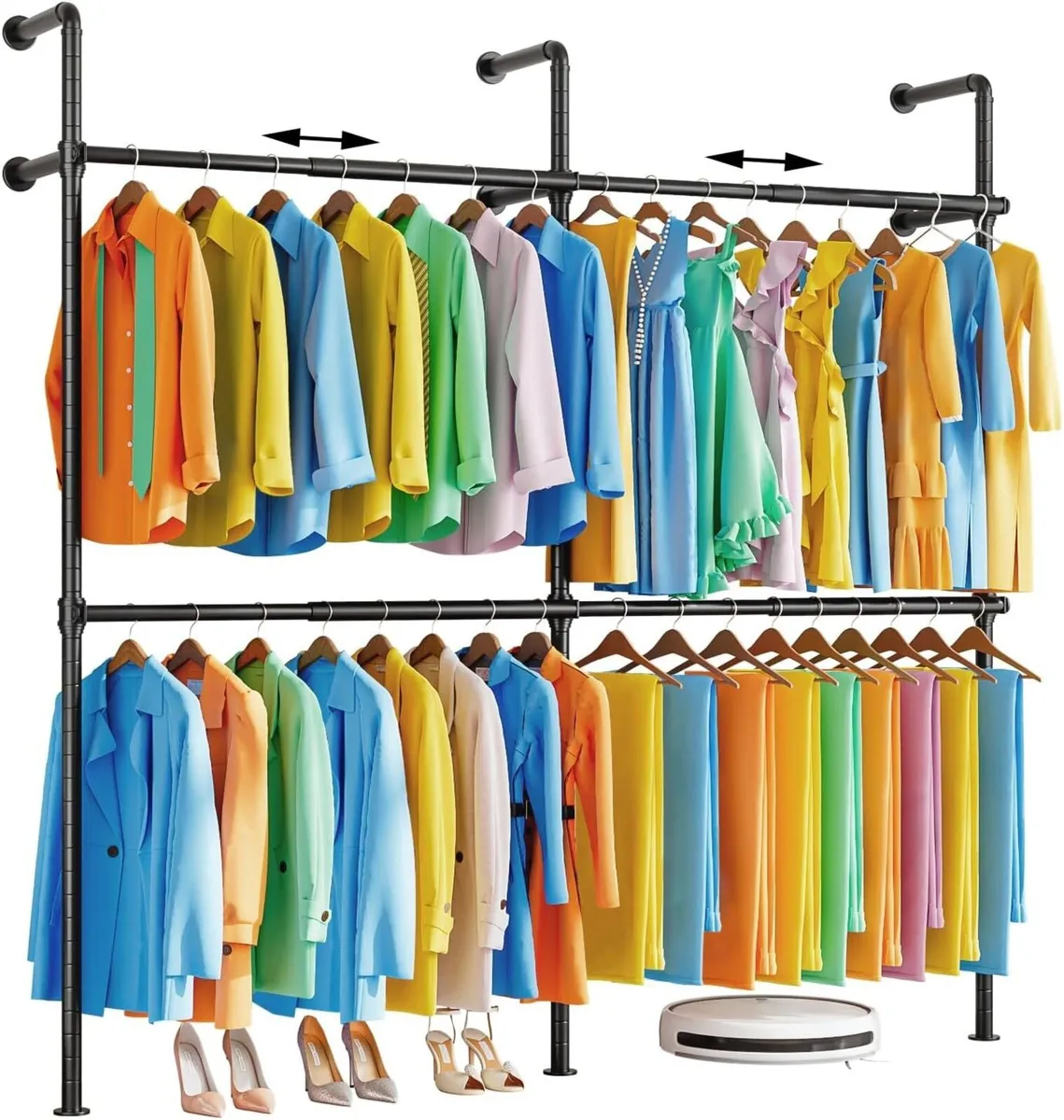 Extendable Wall Mounted Clothes Rack Industrial - Image 1