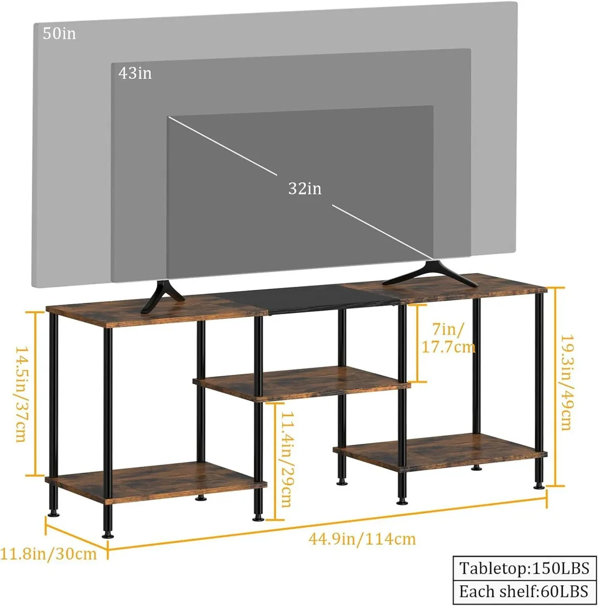 Industrial Shelf TV Furniture Piece Table - Image 2