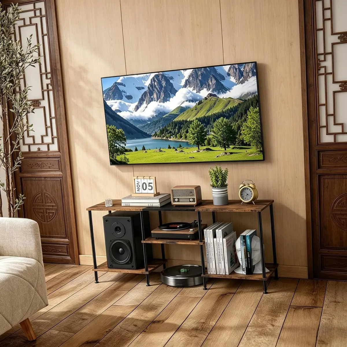 Industrial Shelf TV Furniture Piece Table - Image 4