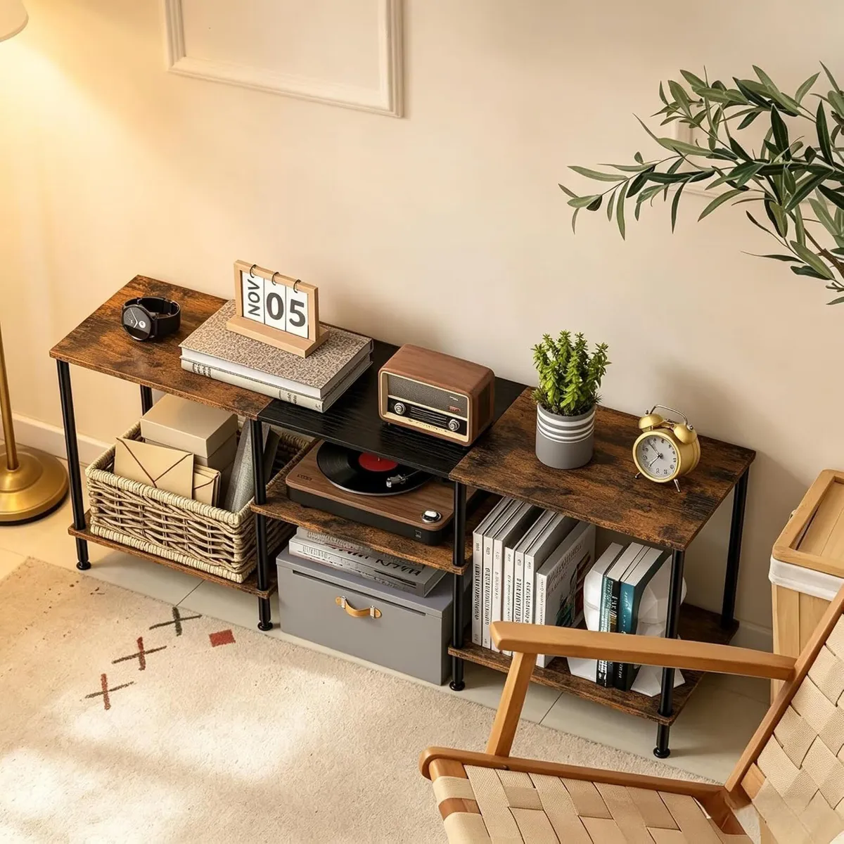 Industrial Shelf TV Furniture Piece Table - Image 3