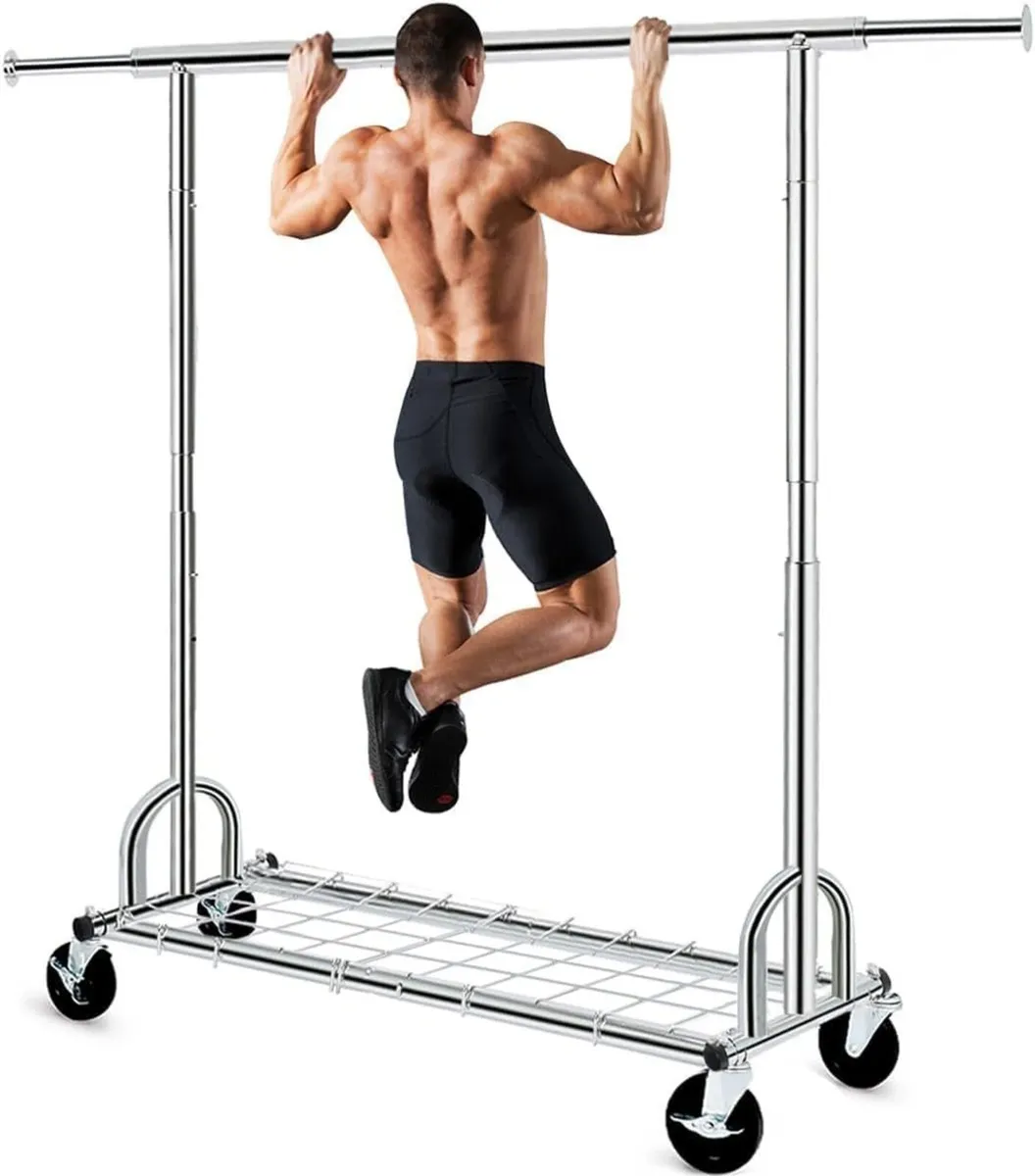 Heavy Duty Clothes Rail 238KG Capacity Extendable - Image 1