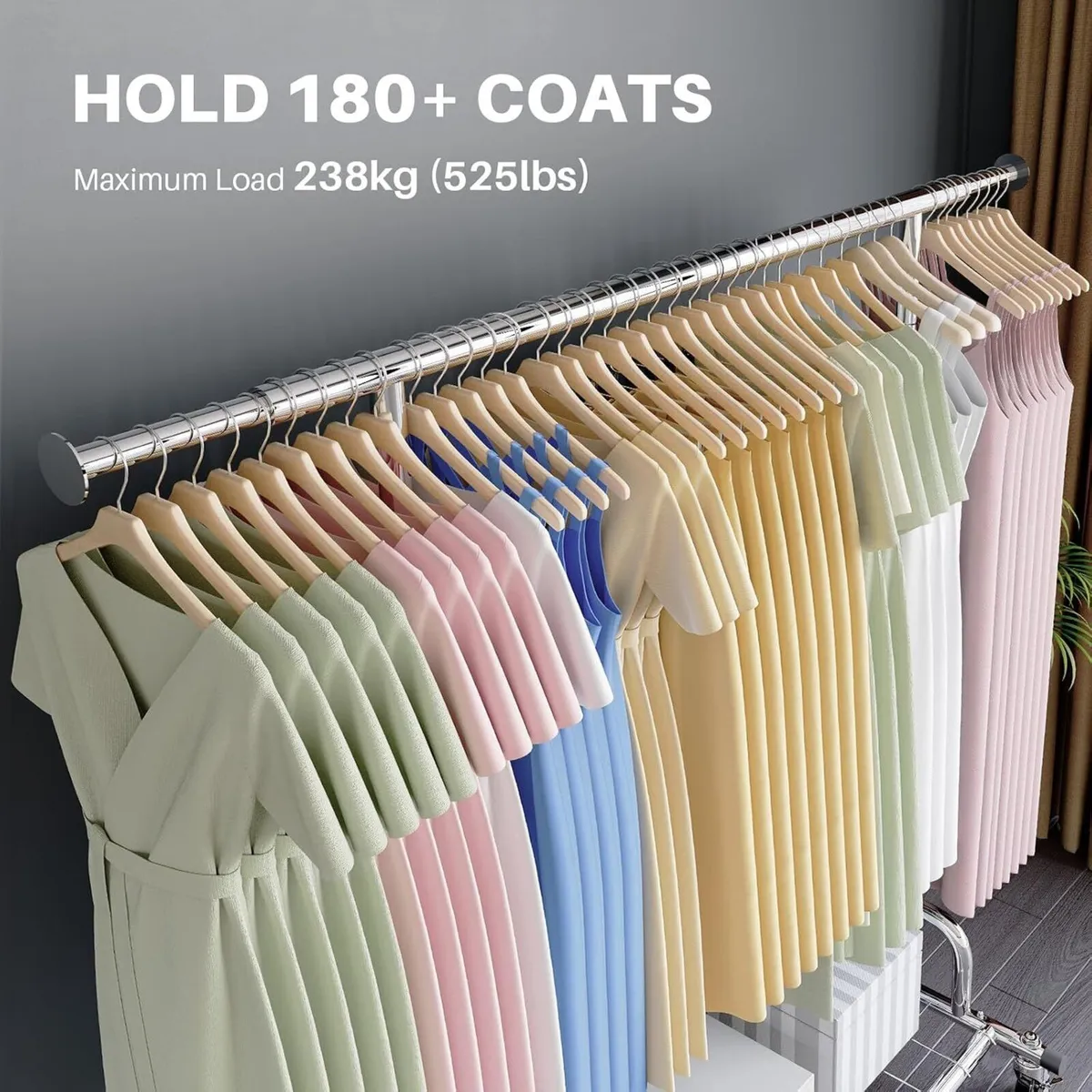 Heavy Duty Clothes Rail 238KG Capacity Extendable - Image 3
