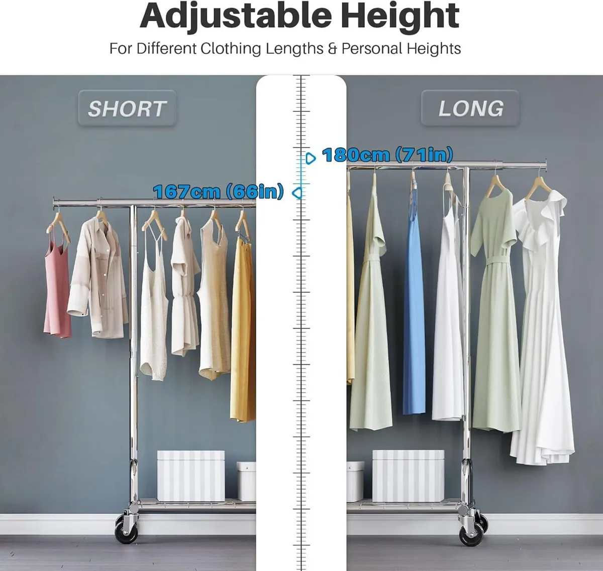 Heavy Duty Clothes Rail 238KG Capacity Extendable - Image 4
