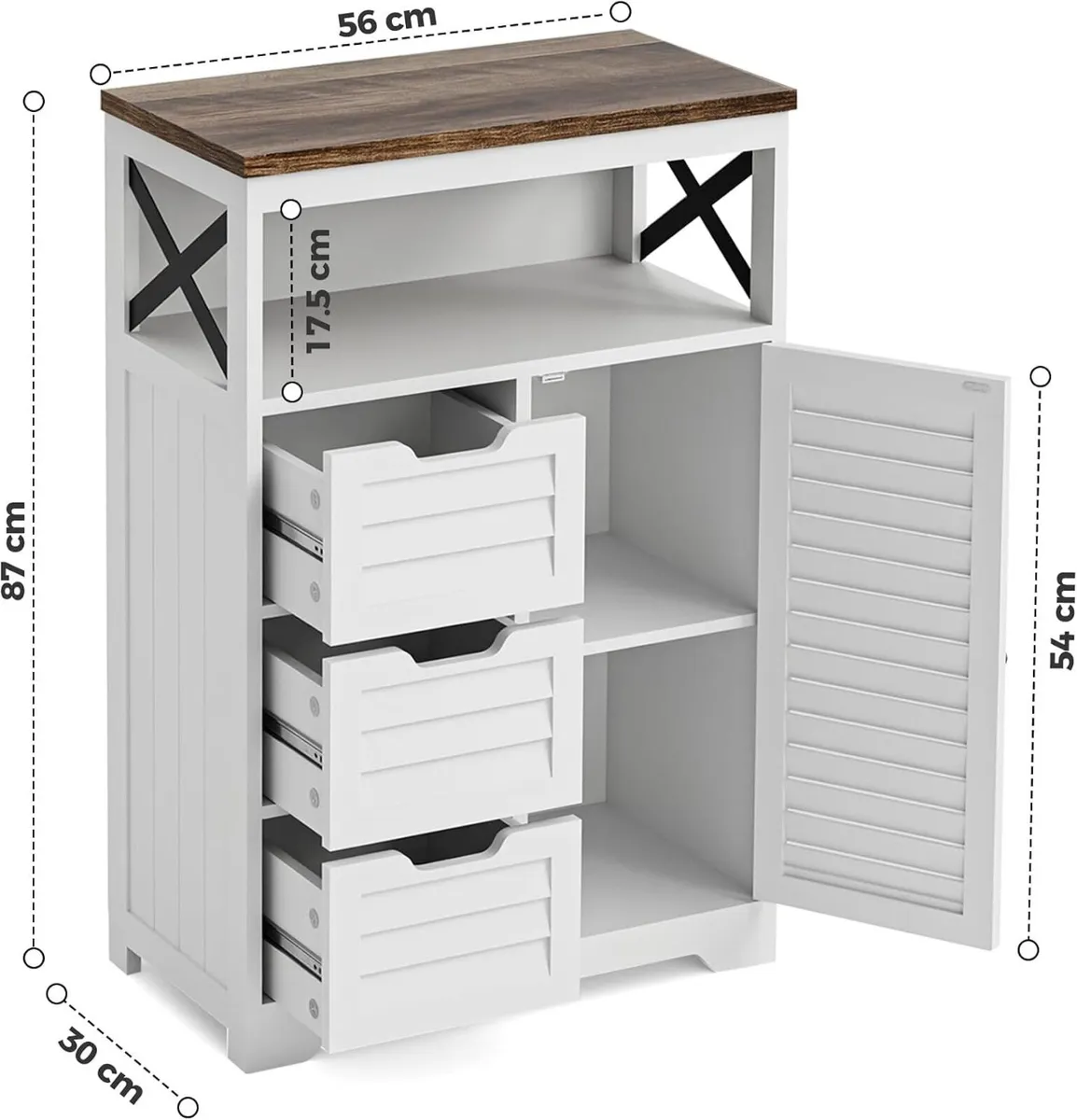 Kitchen Cabinet Louvre Design Sideboard with Open - Image 3