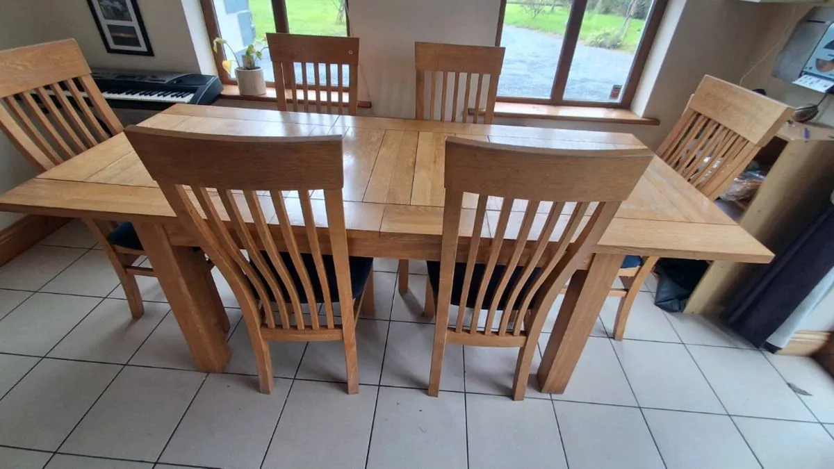Solid wood table and chairs - Image 1