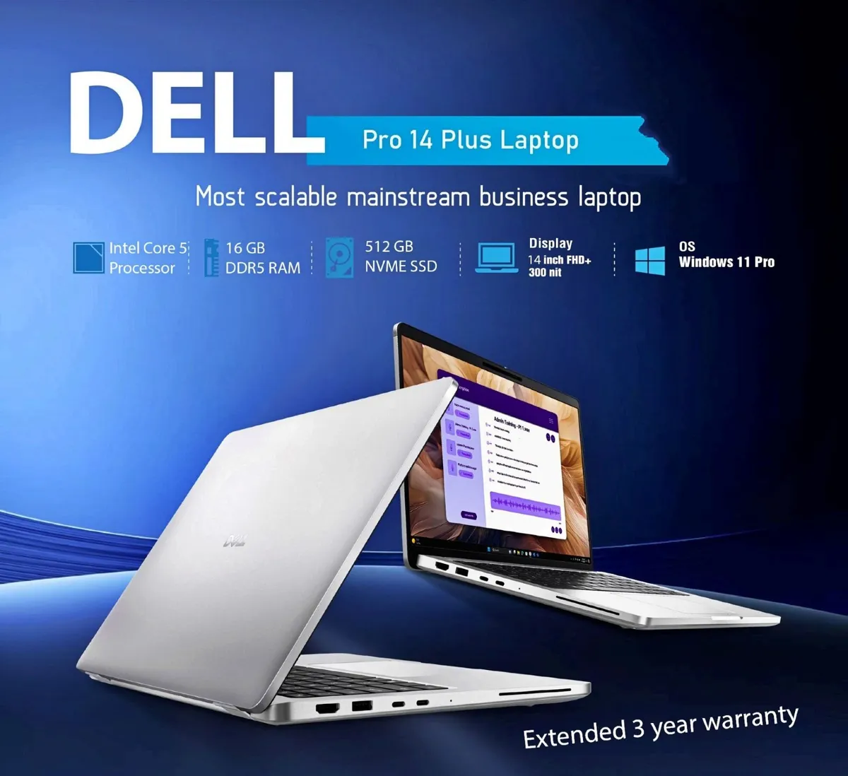 Dell Pro 14 Plus laptop, NEW, warranty untill 2029 - Image 1