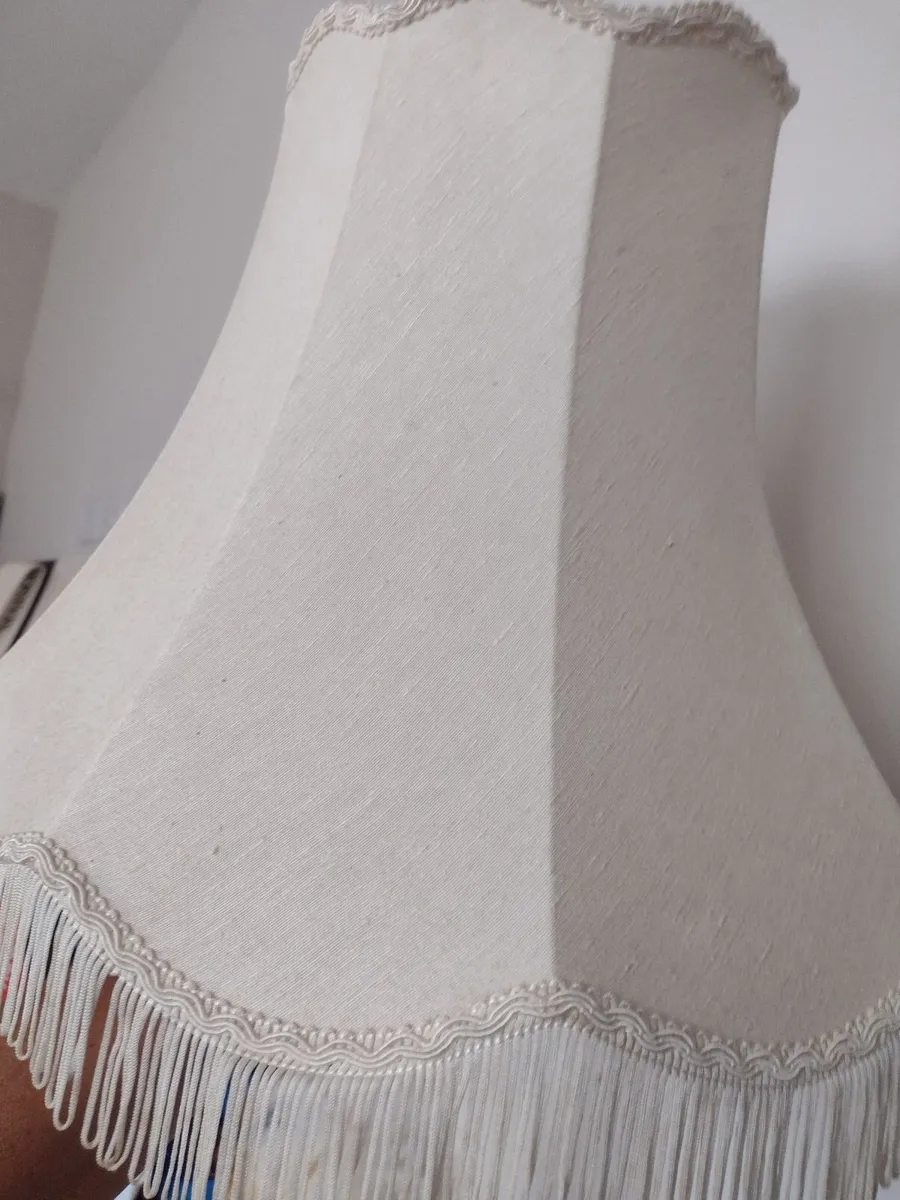 Vintage beige shade with fringe - Image 1