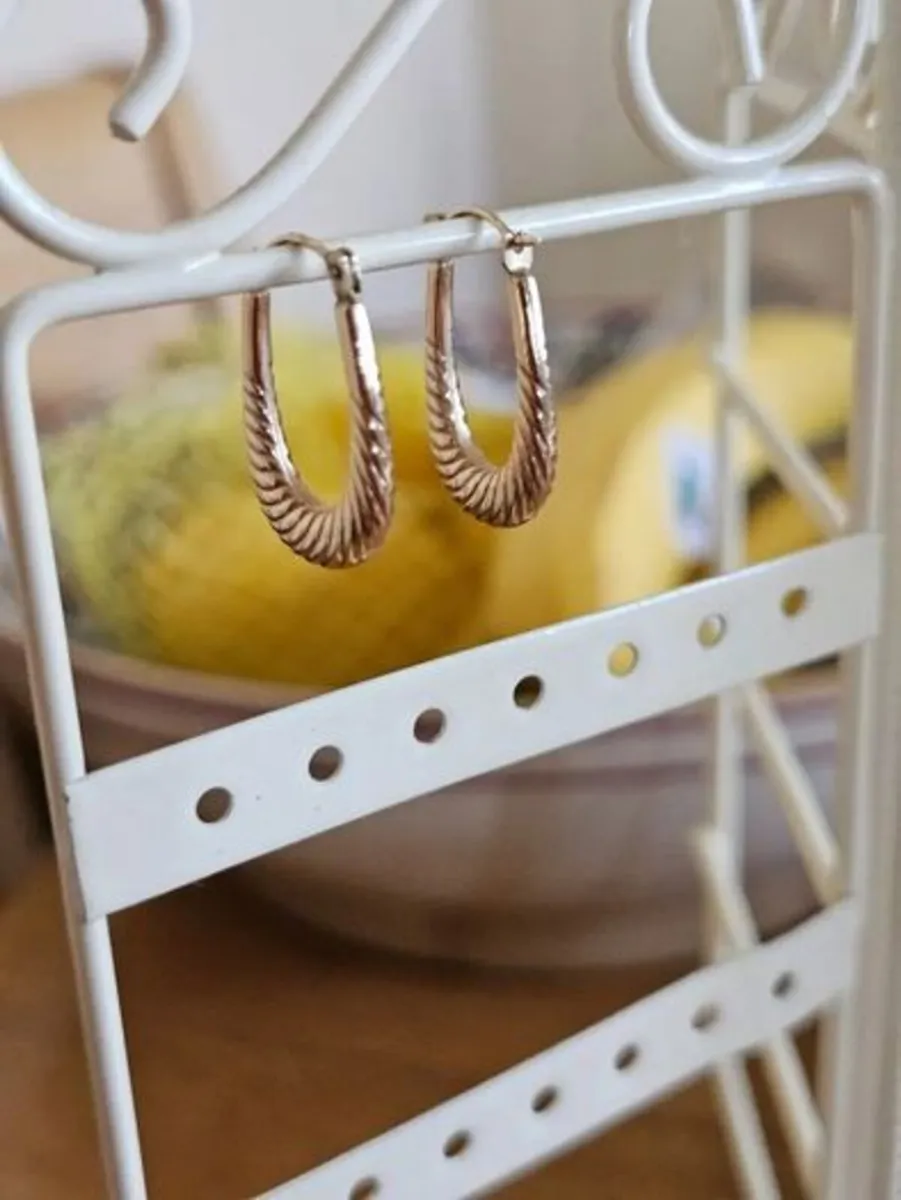 9ct Gold Yellow Gold Hoop Earrings - Image 2
