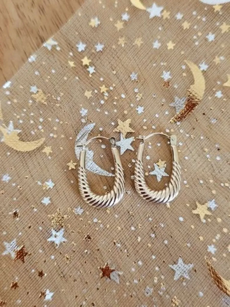 9ct Gold Yellow Gold Hoop Earrings - Image 1