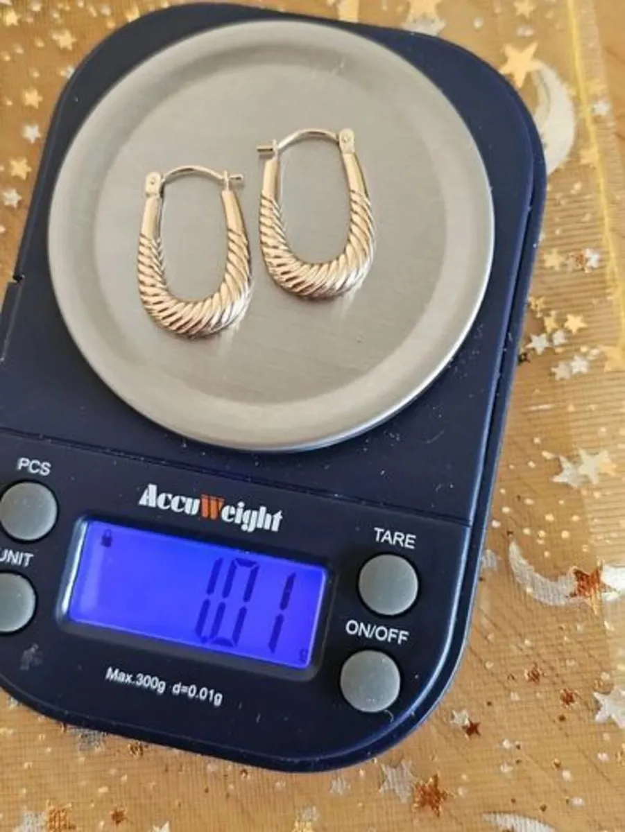 9ct Gold Yellow Gold Hoop Earrings - Image 4