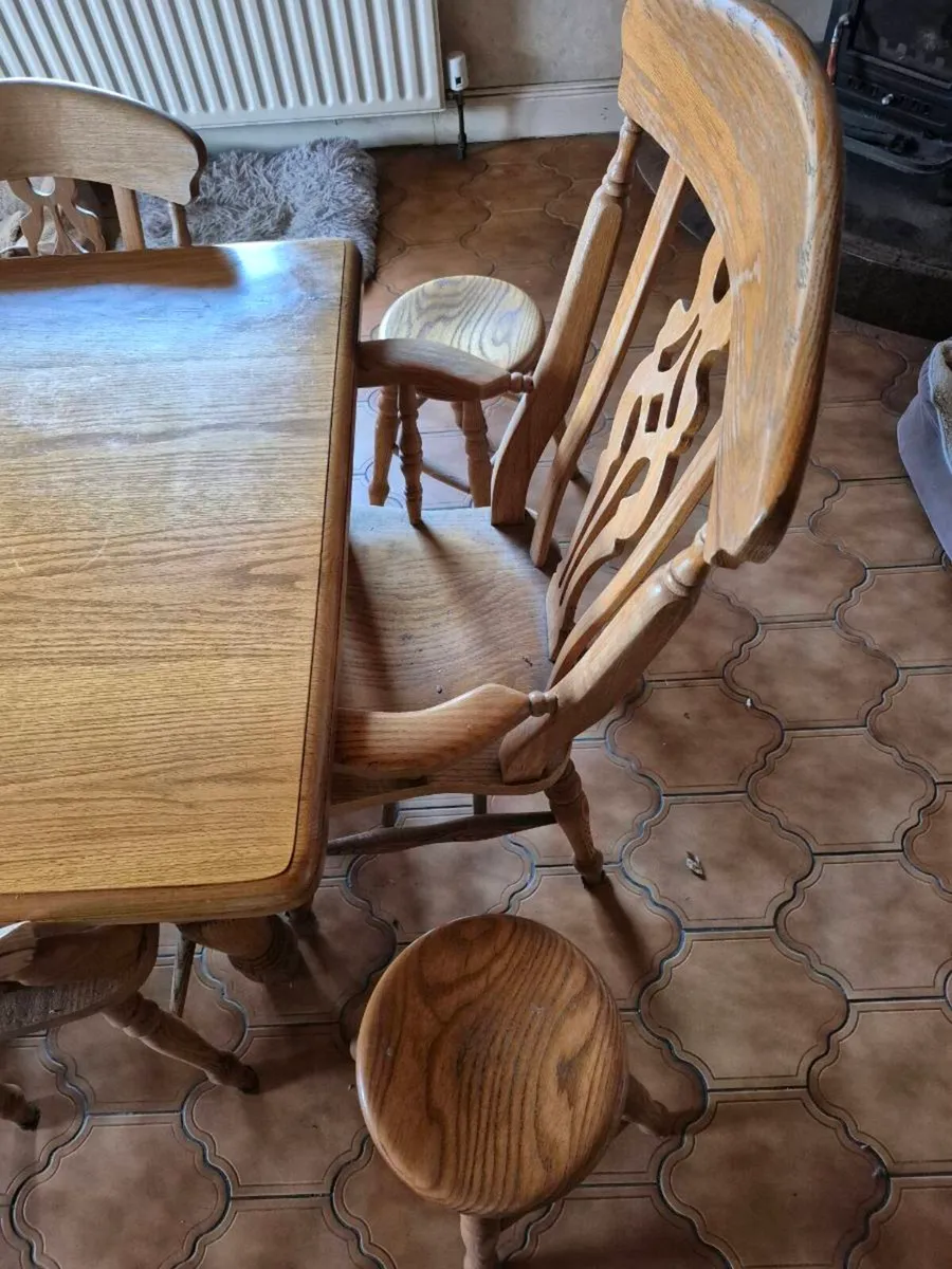 Solid Ash Dining Table & 8 Matching Chairs - Image 3