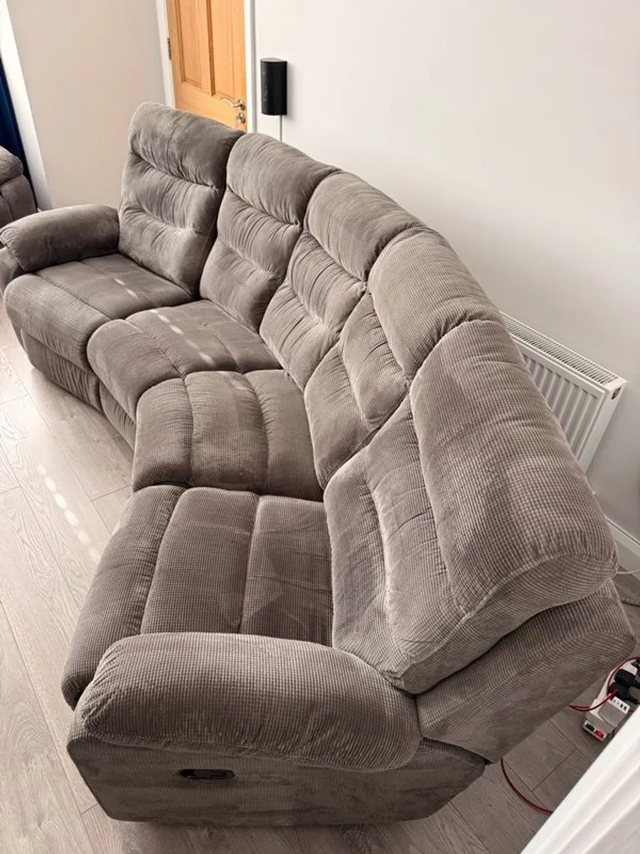 DFS 4 Seater Manual Reclining Sofa + Matching Storage Footstool - Image 2