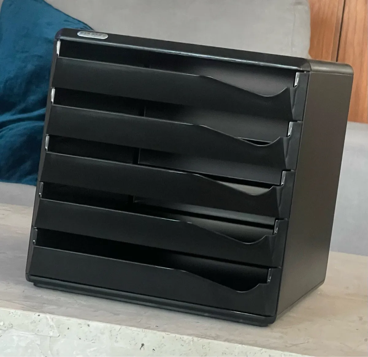 Black 5 Drawer Filing System