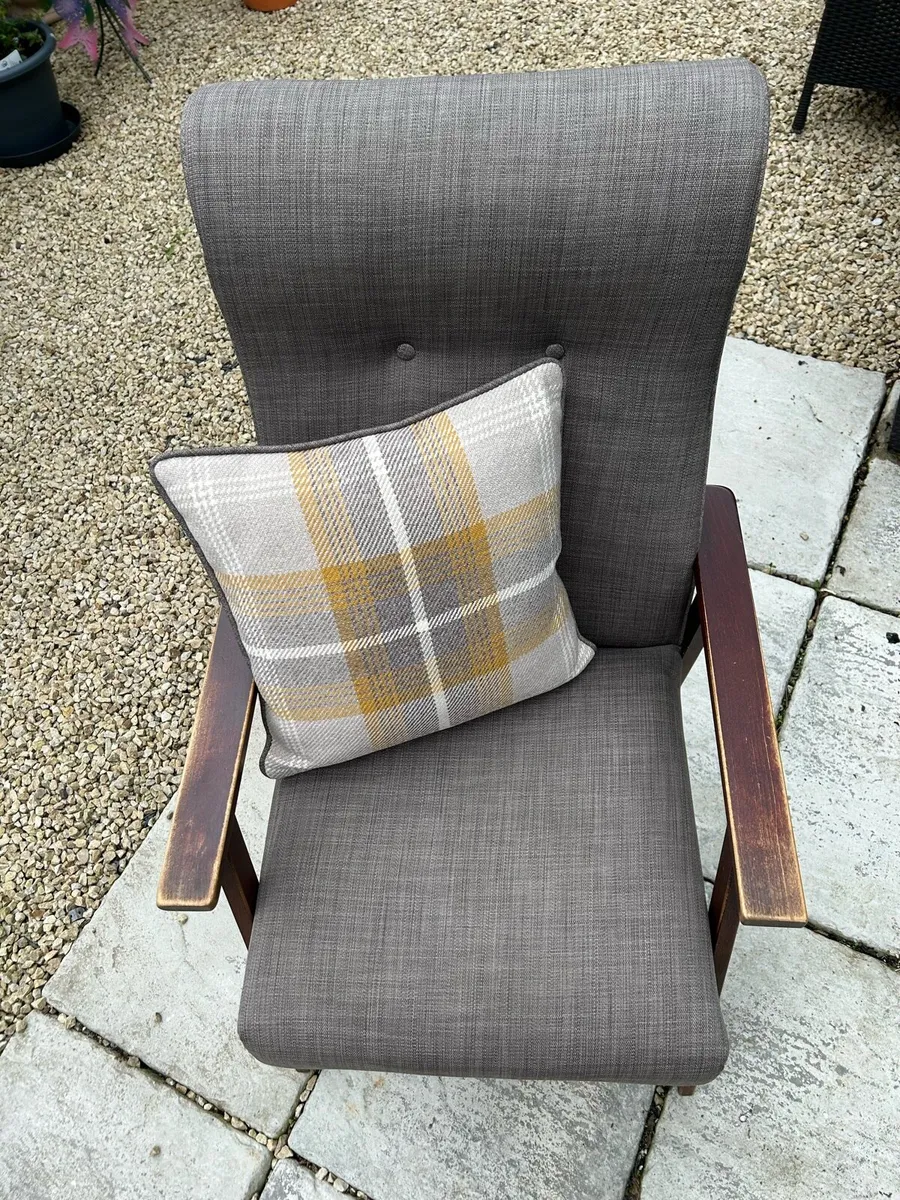 Pair of vintage high back armchairs - Image 1