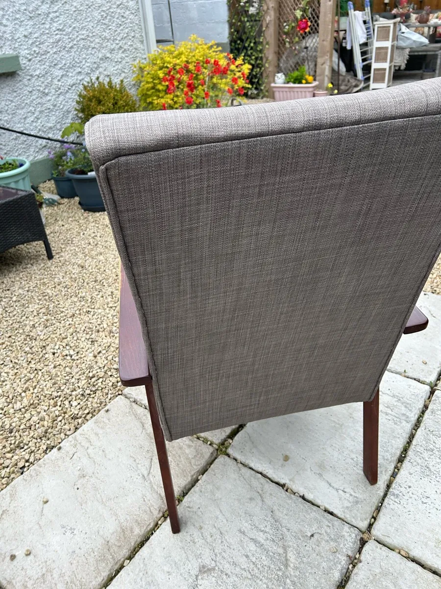 Pair of vintage high back armchairs - Image 2