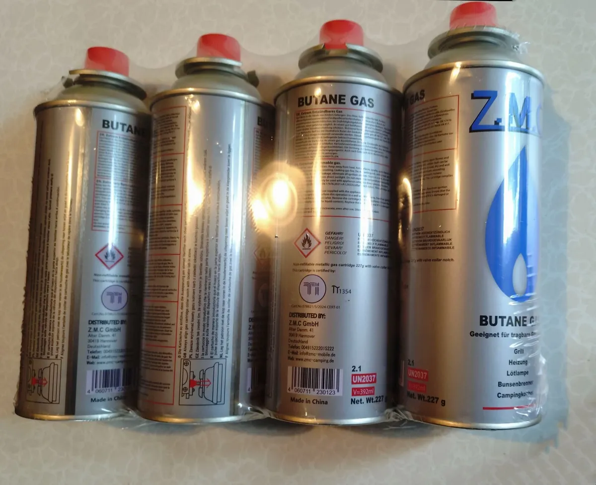 4 Butane Canisters 227g For Camping Etc.. (new). - Image 3