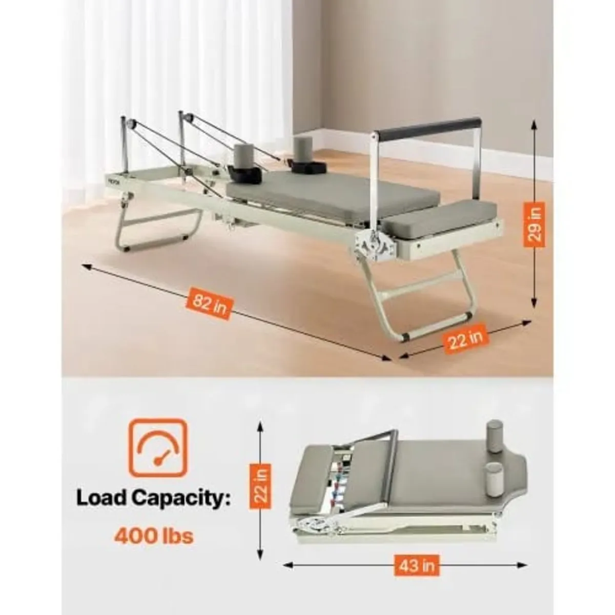 Foldable Pilates Reformer, Pilates Workout Machine - Image 4