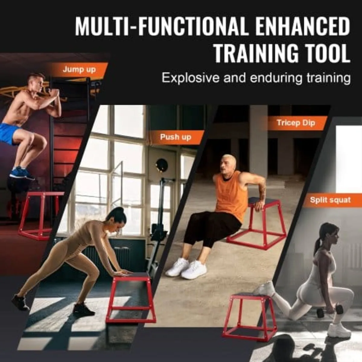 Plyometric Jump Boxes, 12/18/24 Inch Plyo Box, Pla - Image 4