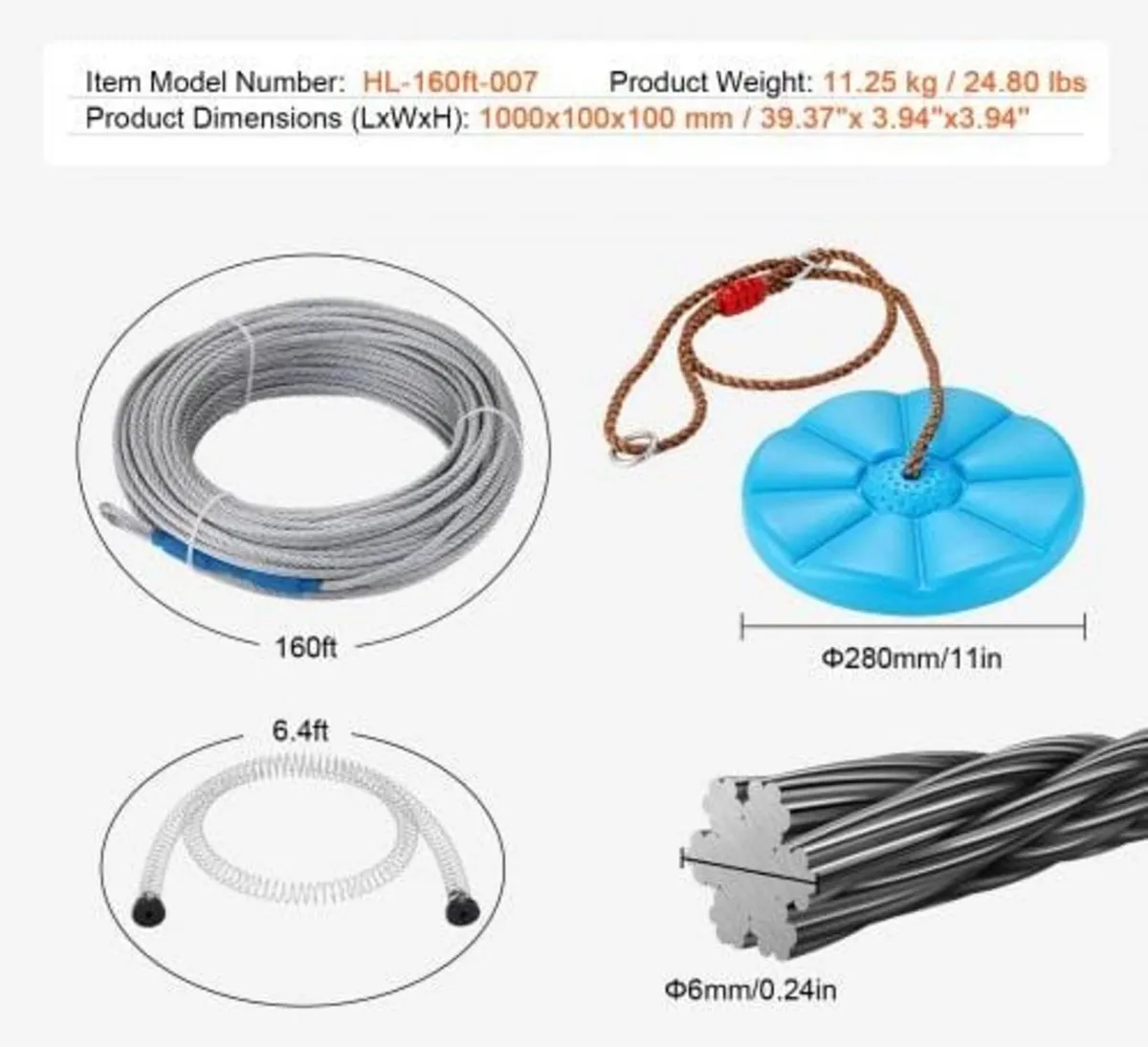 Zipline Kit for Kids and Adult, 48.77 m Zip Line K - Image 4
