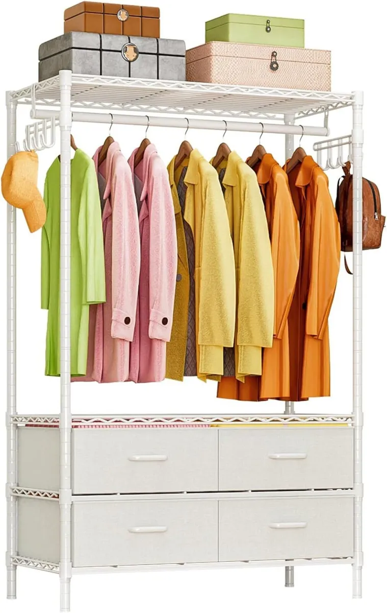 Clothes Rail Heavy Duty for Hanging with 4 - Image 1